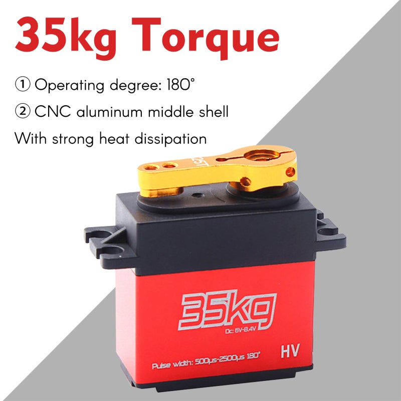 35KG Digital Servo Metal Gear Servo Waterproof for RC Cars Robot Manipulator with 25T Servo Arm - Image 5