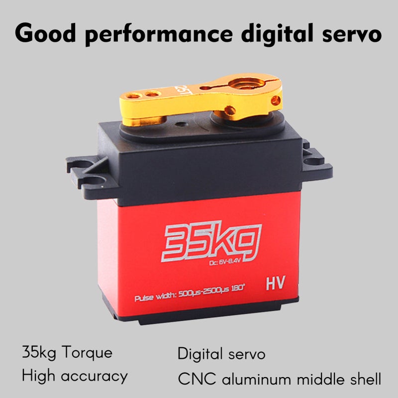 35KG Digital Servo Metal Gear Servo Waterproof for RC Cars Robot Manipulator with 25T Servo Arm - Image 3