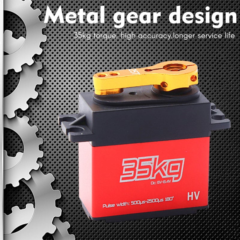 35KG Digital Servo Metal Gear Servo Waterproof for RC Cars Robot Manipulator with 25T Servo Arm - Image 2
