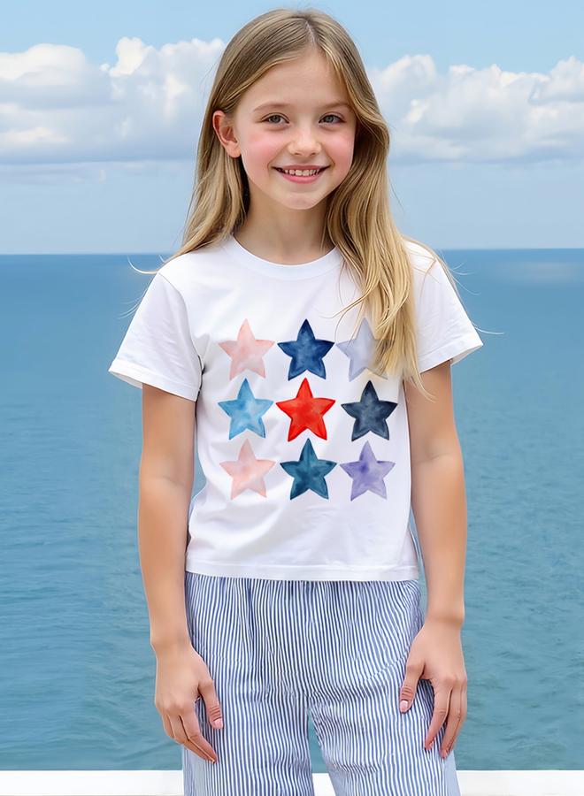 Take Two Teens Star Print T-Shirt And Striped Pants Set - Image 4
