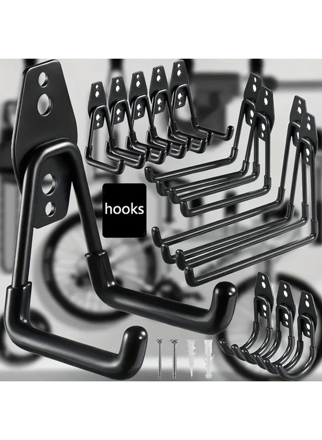 Orange Heavy Duty Wall Hooks Set For Garage Ladders Bikes And Tools Storage - Image 1