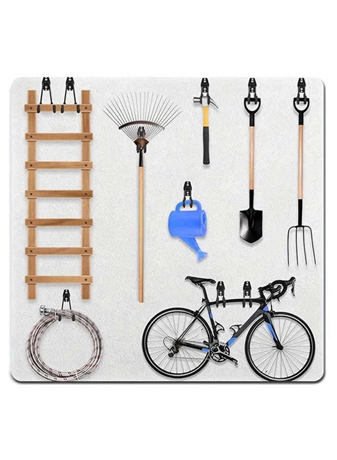 Orange Heavy Duty Wall Hooks Set For Garage Ladders Bikes And Tools Storage - Image 4
