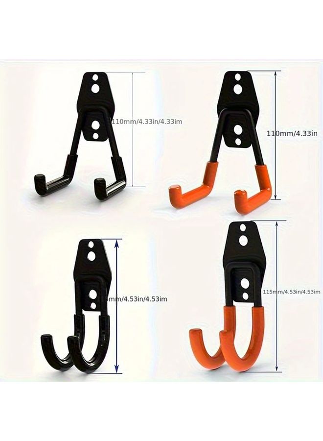 Orange Heavy Duty Wall Hooks Set For Garage Ladders Bikes And Tools Storage - Image 2