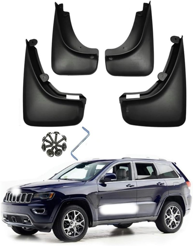 Car Mud Flaps - 4 Pcs High Durability Mud Guards Fits Jeep Cherokee Offering All-Season Protection Against Dust Dirt Gravel and Rain Splashes - Lightweight Tough Design for Off-Road Daily Use - Image 1