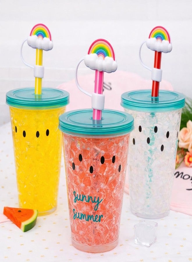 9UP® 8Pcs Silicone Straw Cover Caps for Tumbler | Cute Cartoon Straw Toppers, Reusable Anti-Dust Straw Protector for Stanley Cup & 10mm Straws (Multi-Design) - Image 3