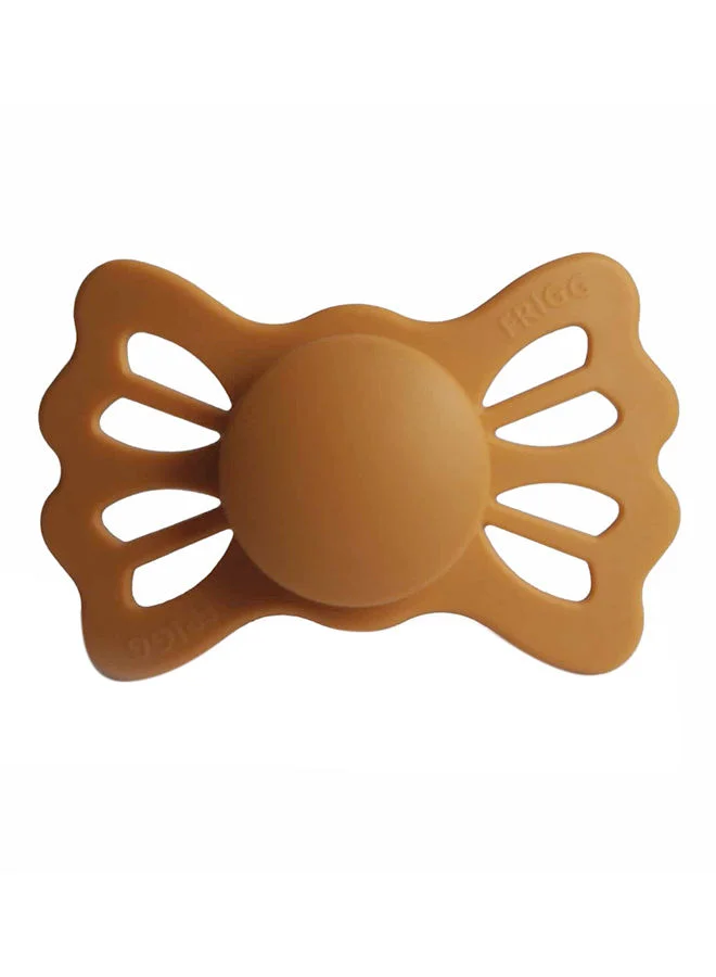 FRIGG Lucky Symmetrical Silicone Baby Pacifier 6-18M Honey Gold Size 2
