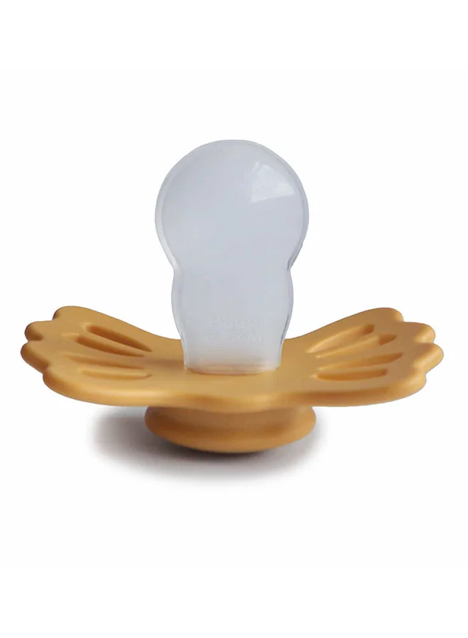 FRIGG Lucky Symmetrical Silicone Baby Pacifier 6-18M Honey Gold Size 2