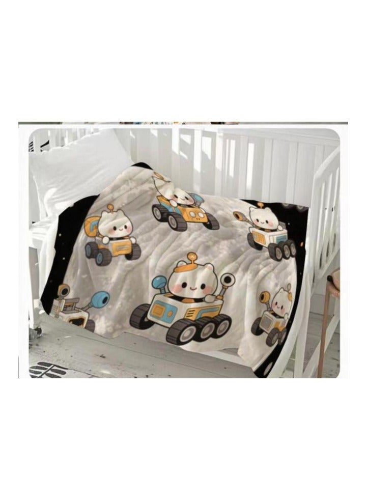 عام بطانية رقيقة من الفانيلا الكرتونية للأطفال أو الطلاب (دافئة ومريحة ومناسبة للنوم والألعاب) 100 سم * 150 سم - Image 3