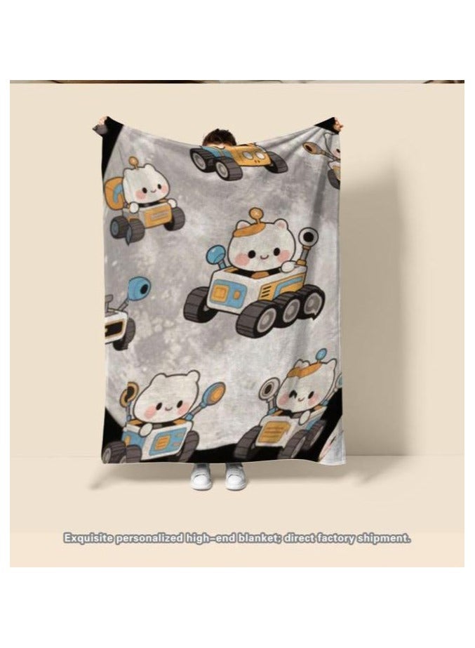 عام بطانية رقيقة من الفانيلا الكرتونية للأطفال أو الطلاب (دافئة ومريحة ومناسبة للنوم والألعاب) 100 سم * 150 سم - Image 4