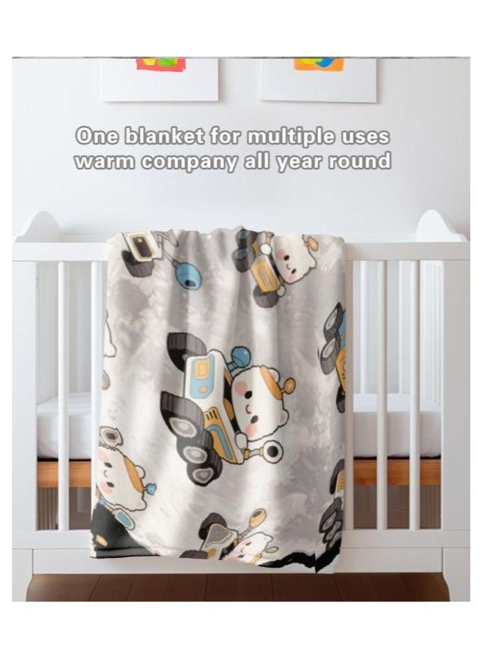 عام بطانية رقيقة من الفانيلا الكرتونية للأطفال أو الطلاب (دافئة ومريحة ومناسبة للنوم والألعاب) 100 سم * 150 سم - Image 5