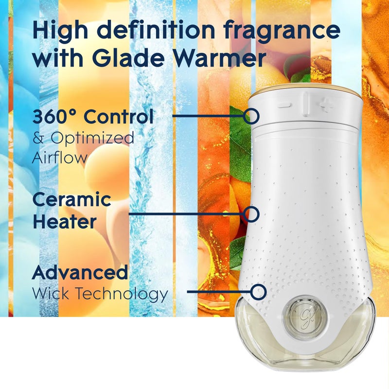 Glade PlugIns Refills Air Freshener Starter Kit, Scented Oil for Home and Bathroom, Coastal Sunshine Citrus, 0.67 Fl Oz, 1 Warmer + 1 Refill - Image 5