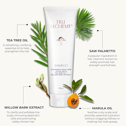 Tru Alchemy Shampoo for Growth, Volume & Scalp Health | Naturally-Derived with Tea Tree & Peppermint Oil plus Keratin & Saw Palmetto | Sulfate & Paraben Free | 9 Fl Oz. - Image 5