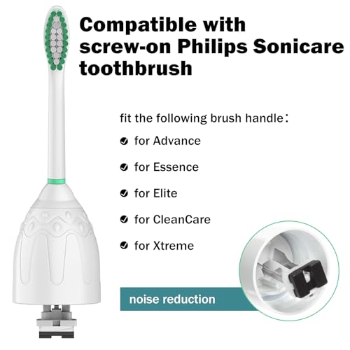 HAPPYMOMO Toothbrush Heads for Philips Sonicare Replacement Brush Heads Medium Soft Dupont Bristles Electric Toothbrush Replacement Heads Fit E-Series Essence Xtreme Elite Advance and CleanCare, 6 Pack - Image 2
