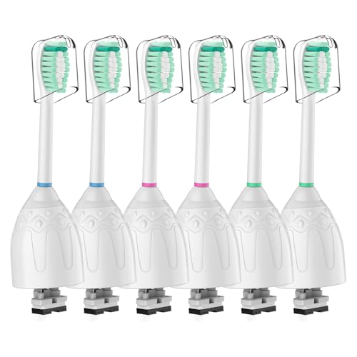 HAPPYMOMO Toothbrush Heads for Philips Sonicare Replacement Brush Heads Medium Soft Dupont Bristles Electric Toothbrush Replacement Heads Fit E-Series Essence Xtreme Elite Advance and CleanCare, 6 Pack - Image 1