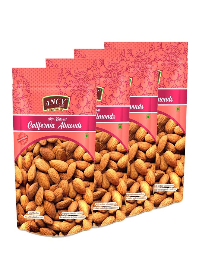 Ancy Almonds 1000 Grams (250 Grams X 4) - Raw, Whole And Delicious |Crunchy Texture without Sugar and Salt | Ideal for Snacking, Baking, Smoothies & Meal also for Healthy Lifestyle - Image 1