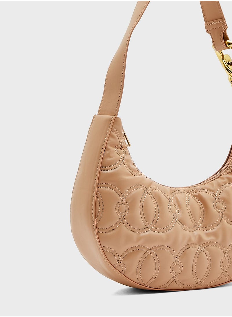 ELLA - Circle Quilted Shoulder Handbag - Image 1