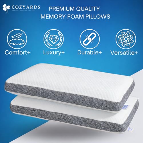 COZYARDS Set of 2 Premium COZYARDS Memory Foam Pillows – Engineered for Neck Pain Relief & Cervical Spondylitis Support | King Size - Image 4