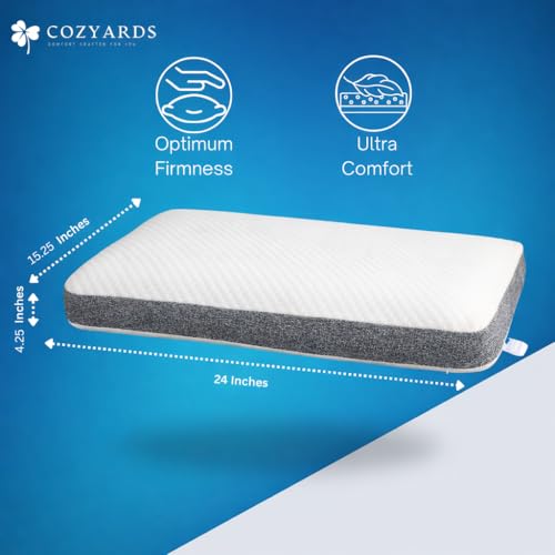 COZYARDS Set of 2 Premium COZYARDS Memory Foam Pillows – Engineered for Neck Pain Relief & Cervical Spondylitis Support | King Size - Image 3