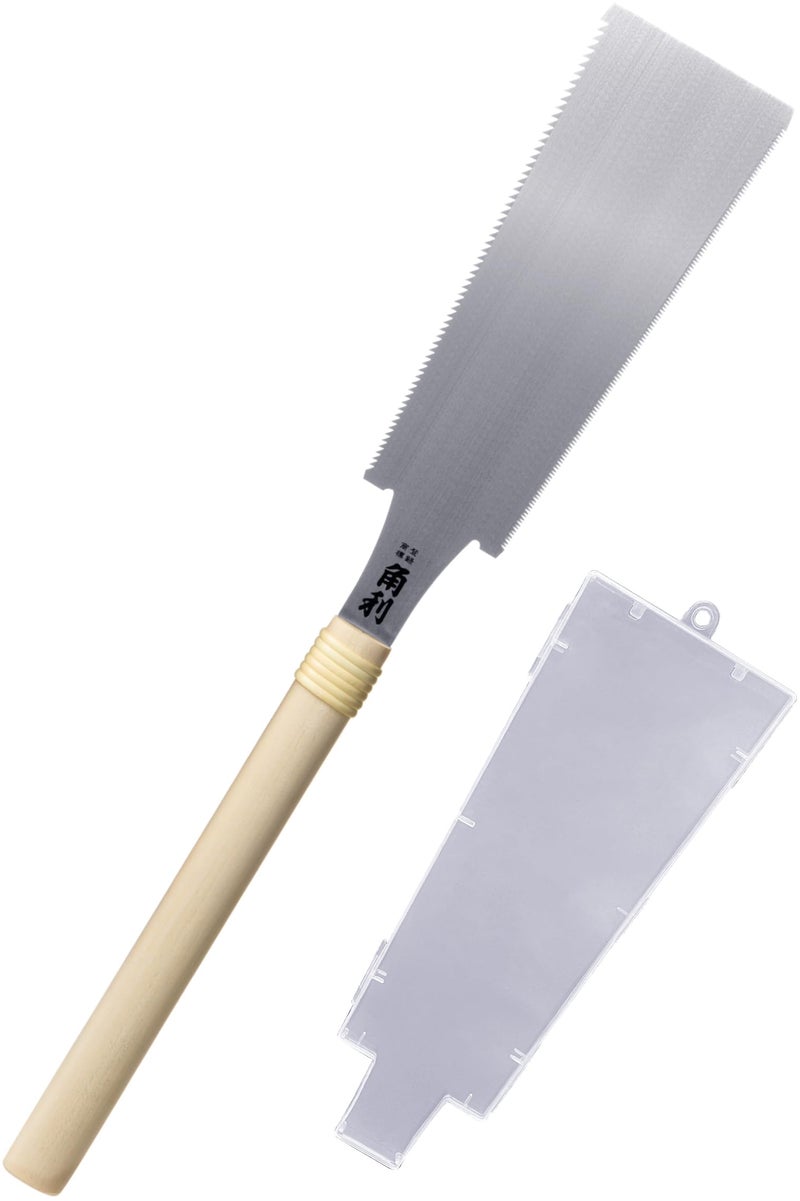 KAKURI Japanese Pull Saw 8.2" for Woodworking - Ryoba Double Edge Hand Saw with Blade Cover for Rip & Crosscut - Heavy Duty Fixed Blade - Made in Japan - Image 1