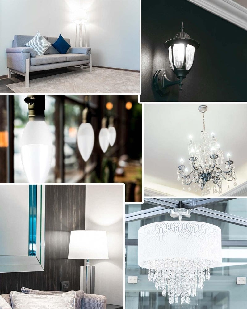 مصابيح شمعة LED 7W E14، غير قابلة للتعتيم، عبوة من 20 - أبيض - Image 4
