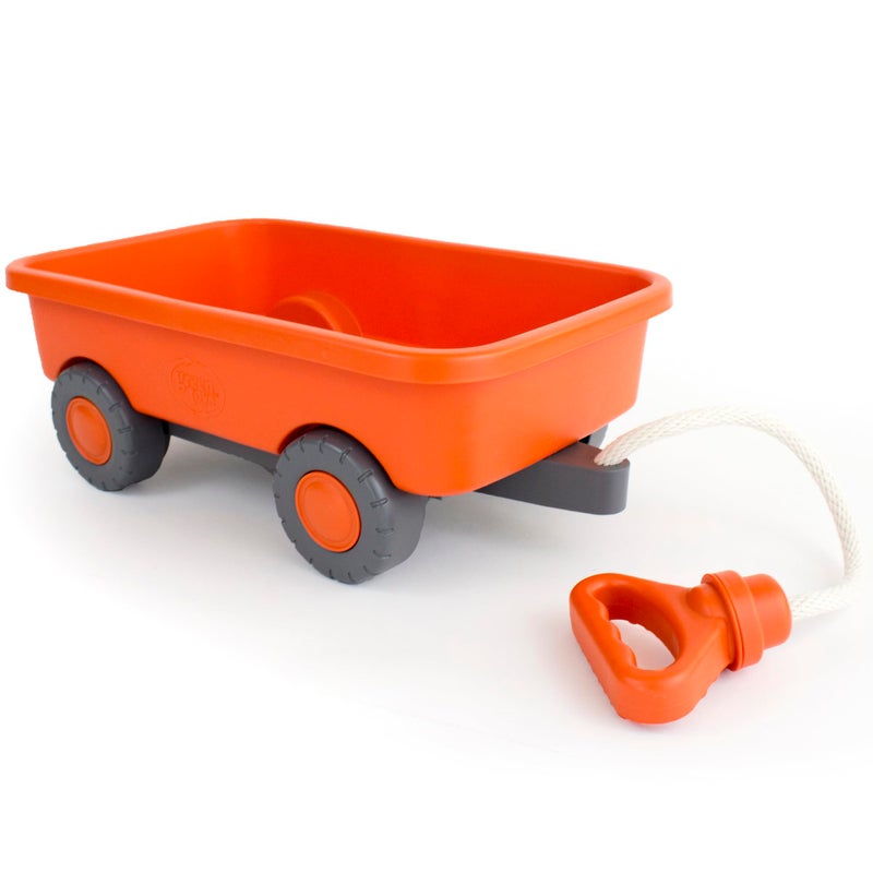Green Toys Wagon, Orange CB - Pretend Play, Motor Skills, Kids Outdoor Toy Vehicle. No BPA, phthalates, PVC. Dishwasher Safe, Recycled Plastic. - Image 1