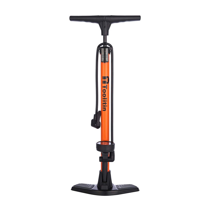 TOOLITIN Floor Bicycle Pump with Gauge,160 Psi High Pressure,Bike Pump Compatible with Presta and Schrader Valve,Bike Tire Pump for Road Bike,MTB,Hybrid,Balls - Image 1