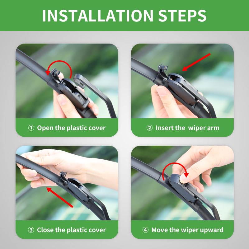 ASLAM Windshield Wipers,ASLAM Type-G 24"+17" Wiper Blades:All-Season Blade for Original Equipment Replacement and Refills Replaceable,Double Service Life(set of 2) - Image 5