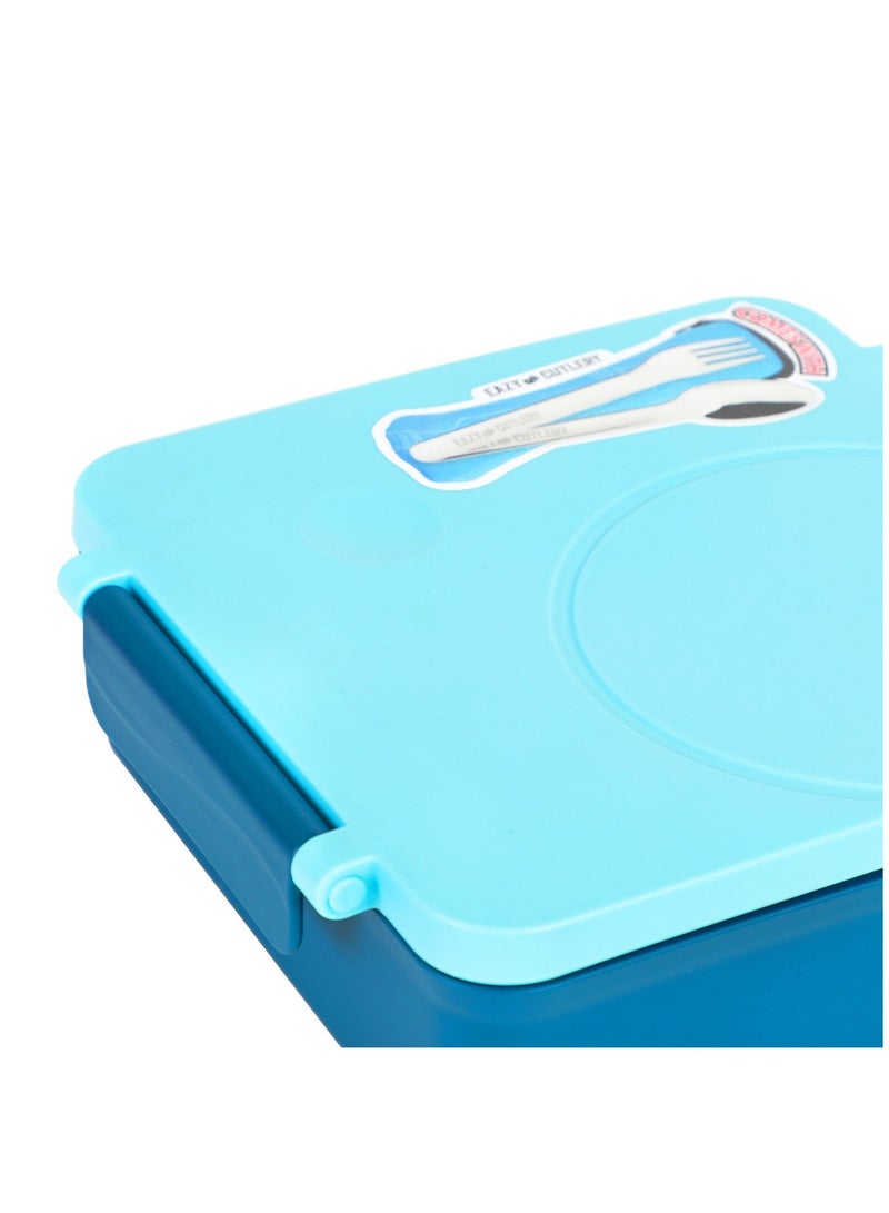 Al LIFE Large 1600ml Bento Lunch Box Set with 290ml Leakproof Stainless Steel Gravy Bowl, Utensils & Pouch - Blue, 3-in-1 Convertible - Image 5