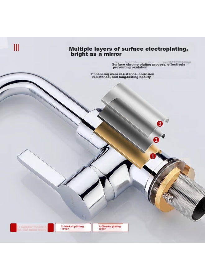 Larsd Basin Faucet, Hot And Cold Rotatable Faucet, Bathroom Sink Faucet For Face Washing And Hand Washing, Ld82011 - Image 4