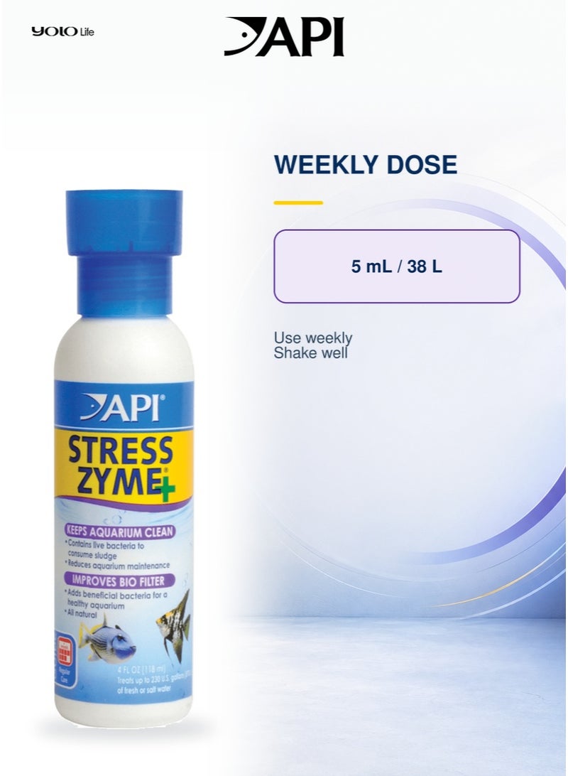 API Stress Zyme (4 oz), Aquarium Bacterial Cleaner, Sludge Remover, Tank Water Treatment, 300 Million Live Bacteria, for Maintenance, Fish Health - Image 4