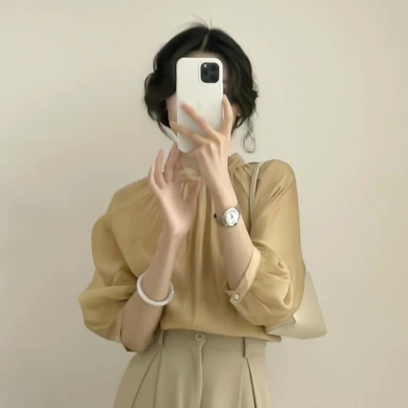 2024 Summer New French Fashion Top Womens High Waist Slimming Casual Pants Internet Popular Two-piece Set for Small Men khaki top