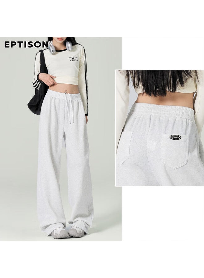 EPTISON Yipintiancheng Autumn Straight-leg Wide-leg Casual Pants For Women, Knitted Sports Trousers, High-end Loose-fitting Slimming Sweatpants - Image 5