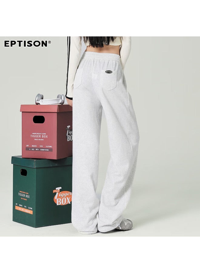 EPTISON Yipintiancheng Autumn Straight-leg Wide-leg Casual Pants For Women, Knitted Sports Trousers, High-end Loose-fitting Slimming Sweatpants - Image 4