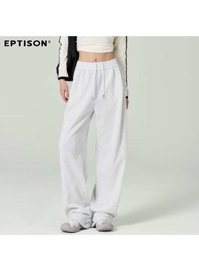 EPTISON Yipintiancheng Autumn Straight-leg Wide-leg Casual Pants For Women, Knitted Sports Trousers, High-end Loose-fitting Slimming Sweatpants - Image 3