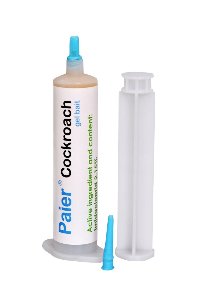 Paier Cockroach Killer Gel Bait Includes (1 Tube +1 Plunger +1 Tip) Multicolour 30grams - Image 1
