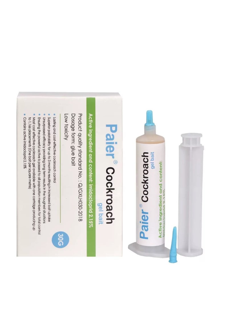 Paier Cockroach Killer Gel Bait Includes (1 Tube +1 Plunger +1 Tip) Multicolour 30grams - Image 2