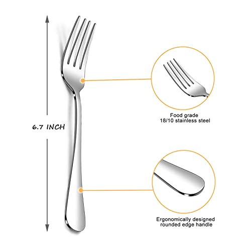 SANTUO Dessert Forks Set of 8, 6.7 Inch Stainless Steel Salad Forks, Small Appetizer Fruit Forks for Party, Wedding, Bistro, Tasting - Mirror Polished Silverware, Sturdy & Dishwasher Safe - Image 2