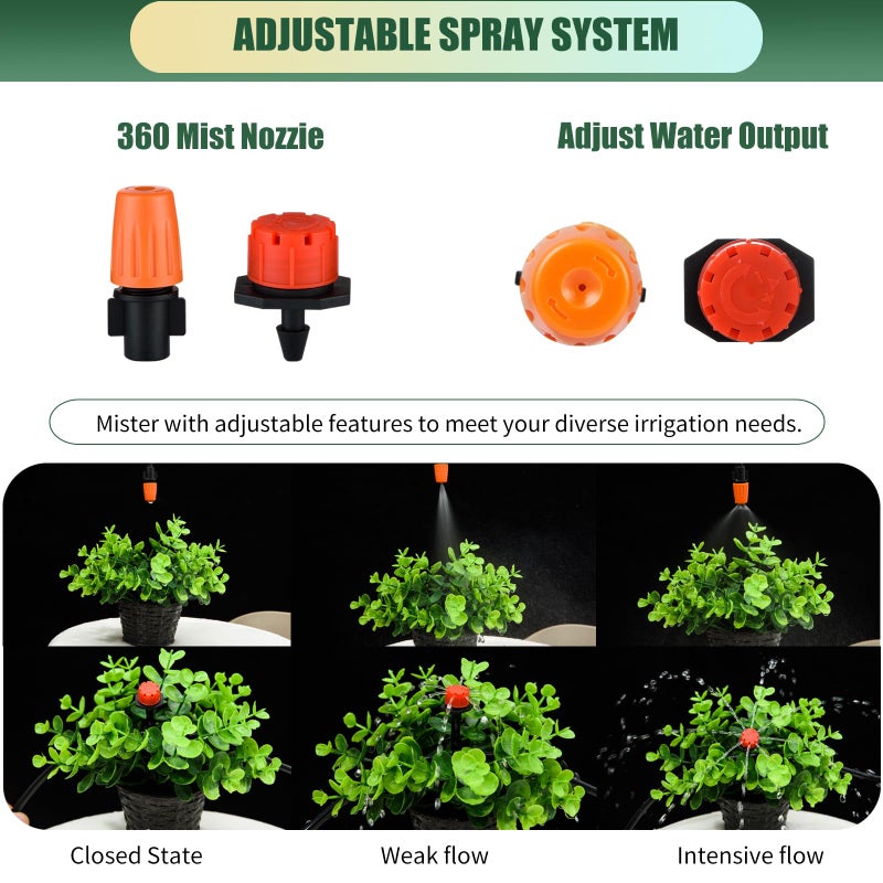 CESTAME 300Pcs Drip Irrigation Fittings Kit for 1/4" Tubing, Drip Line Connectors for Drip Systems- Drip Emitters, Nozzles, Nozzle Tees, Single barbs, 4-Way Connectors, End Plugs, Elbows, Tees, Couplings - Image 4