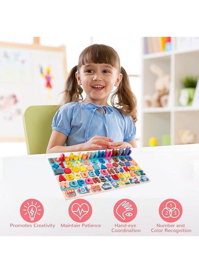 7 In 1 Wooden Montessori Toys, Educational Math Learning Board, Logarithmic Board for Kids, All-in-one Graphic Fishing Building Blocks Toys, Toddler Number Puzzles, Preschool Stacking Toys, Wooden Puzzle Sorting Toys, Shape Sorter Counting Color Matching Toy, Children's Educational Games, Early Education, Cognitive Development, Digital Computing, Perfect Gift for Boy & Girl  - Image 3