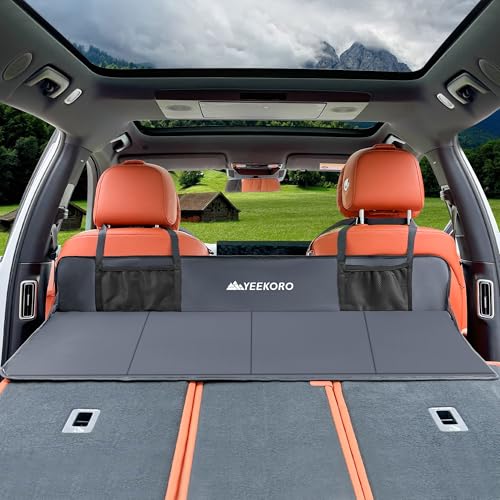 YEEKORO YEEKORO Car Rear Seat Mattress Extension Plate Foldable Car Back Seat ExtenderPortable Mattress for Sleeping Increase Travel Trunk Space and Car Bed Camping Space for Car SUV Model Y3