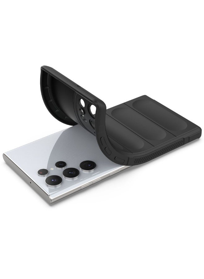 for Samsung Galaxy S24 Ultra Case, Heavy Duty 3D Striped Pattern Sensory Soft Silicone Full Portection Shockproof Phone Case for Samsung Galaxy S24 Ultra, Black - Image 5