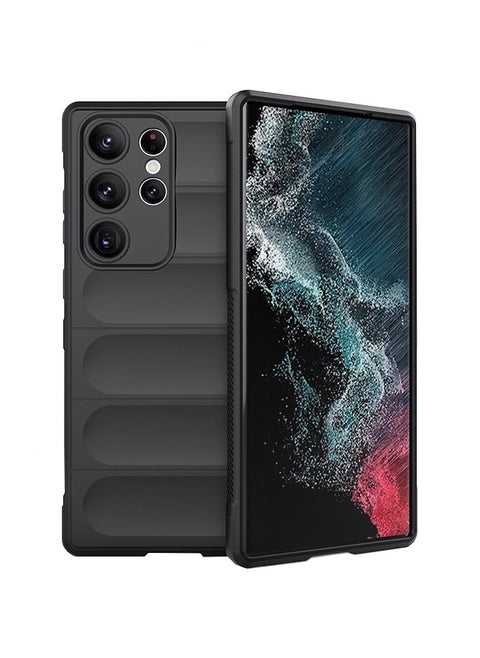for Samsung Galaxy S24 Ultra Case, Heavy Duty 3D Striped Pattern Sensory Soft Silicone Full Portection Shockproof Phone Case for Samsung Galaxy S24 Ultra, Black