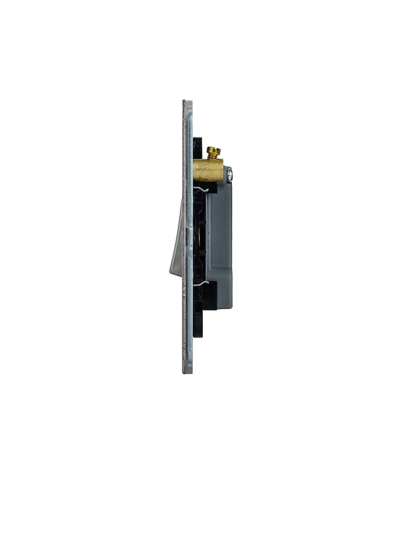 Schneider Electric Ultimate Screwless Flat Plate - Single Retractive 2 Way Light Switch, 16AX, GU1412RBSS, Stainless Steel with Black Insert - Image 3