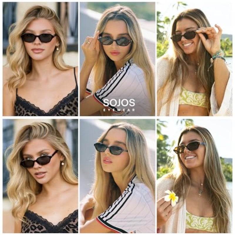 Retro Rectangle Polarized Sunglasses for Women Men Trendy Hexagon Narrow Chic Y2K Sunnies SJ2629 - Image 3