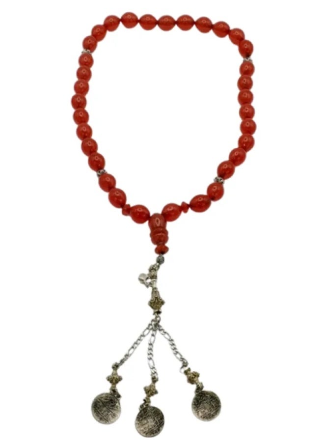 Red Sandalus Rosary Prayer Beads, 14x17mm Each Bead