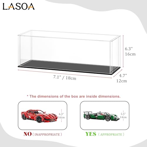 LASOA Acrylic Display Case Display Box for Collectibles Figures Memorabilia Clear Showcase with Black Base SelfAssembly Display Container 7x47x6inch - Image 5