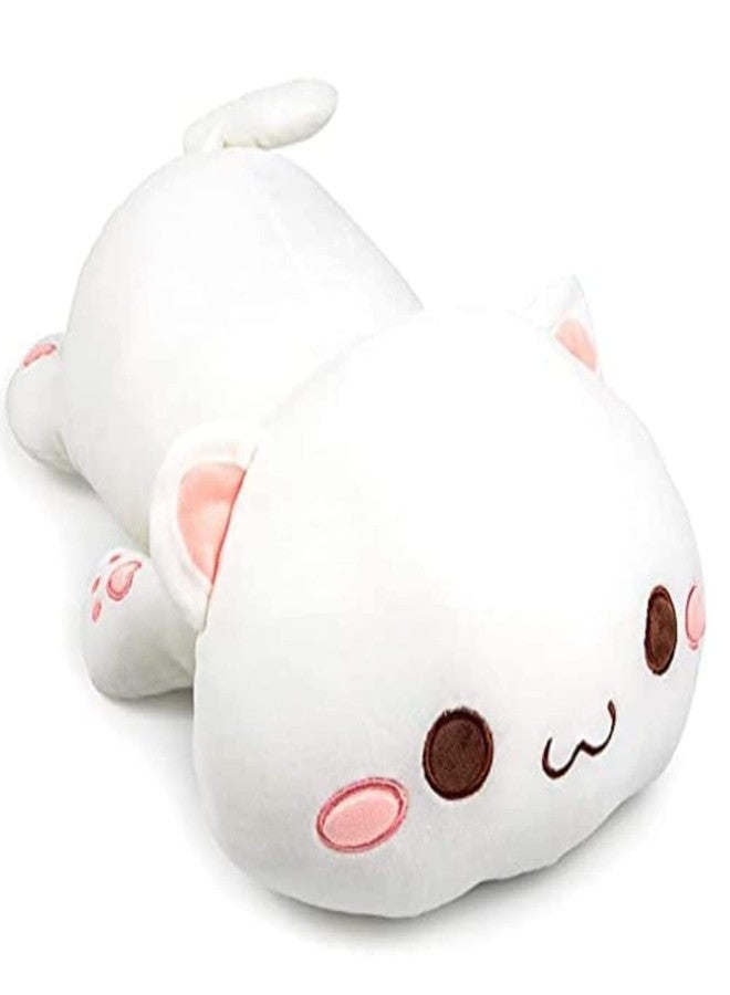 NatureMan Cute Kitten Plush Toy Stuffed Animal Pet Kitty Soft Anime Cat Plush Pillow，Plush cat Doll Pillow Toys Children's (White) - Image 1