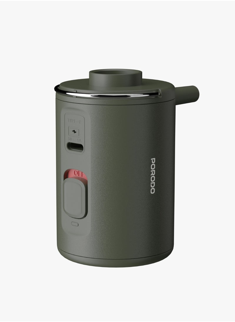 porodo Nano Portable Electric Pump / Inflate & Deflate / Portable and Lightweight / Ultra-Compact Pump / Outdoor / Camping - Green  - Image 1