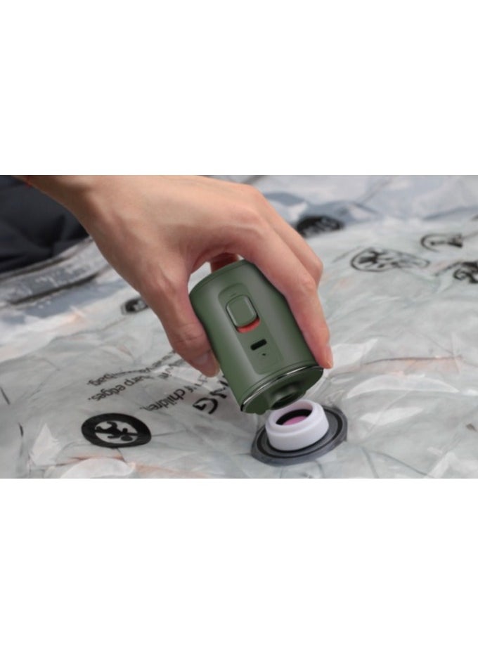 porodo Nano Portable Electric Pump / Inflate & Deflate / Portable and Lightweight / Ultra-Compact Pump / Outdoor / Camping - Green  - Image 3