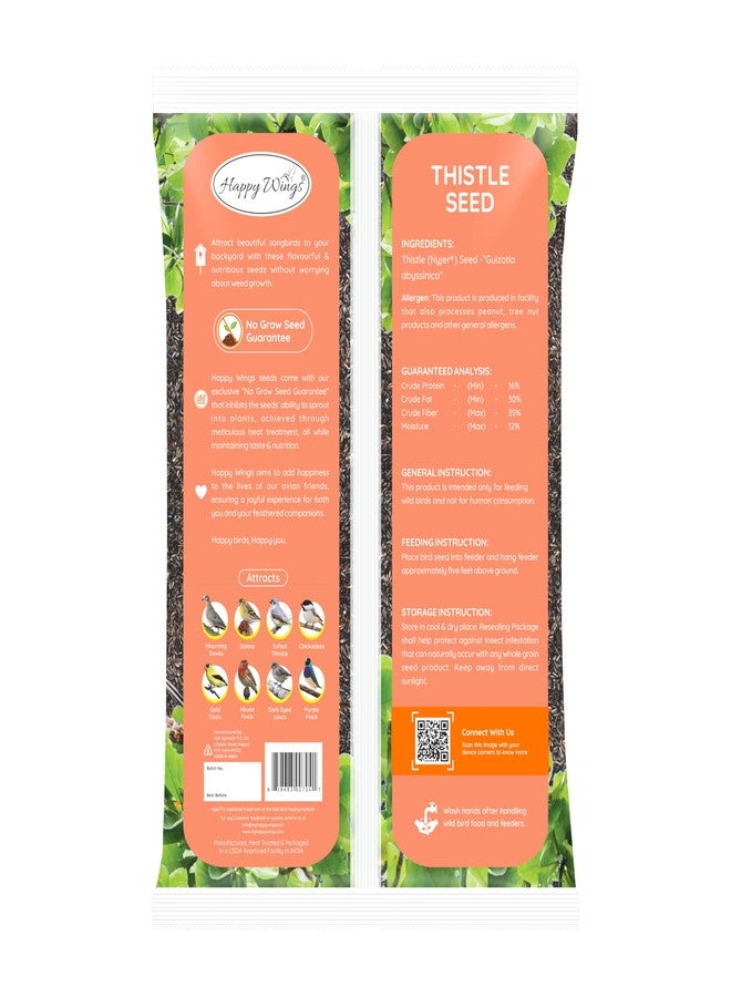 Happy Wings Nyjer/Thistle Seeds Wild Bird Food - 5 Pounds I No Grow Seed I Bird Seed for Wild Birds - Image 4